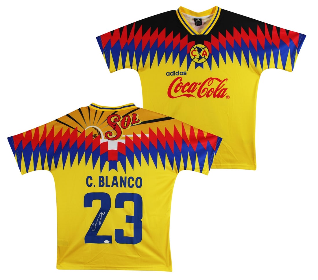 JSA Authenticated Cuauhtemoc Blanco Club America Adidas Yellow Jersey: JSA Authenticated Cuauhtemoc Blanco Club America Adidas Yellow Jersey Pre-owned Club America yellow Adidas jersey signed by Cuauhtemoc Blanco. This original autographed jersey includes JSA authenticat