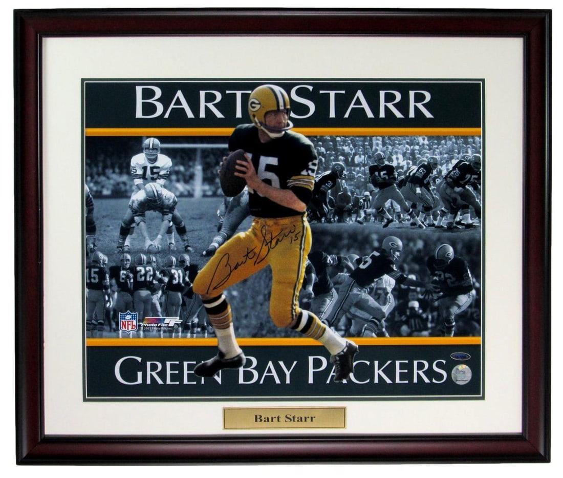 Bart Starr Green Bay Packers Signed 16x20 Photo Framed TriStar Authentic (1 of 4)