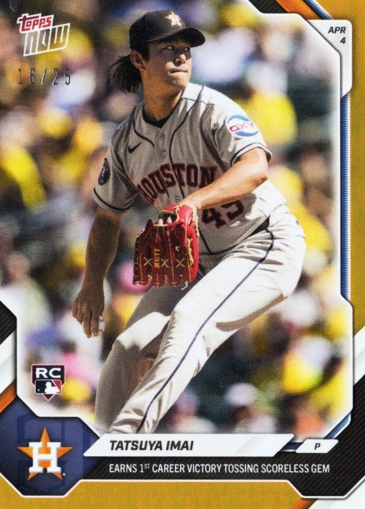 Topps Now #50 Tatsuya Imai Rookie Orange Foil /25 MLB Card (1 of 2)