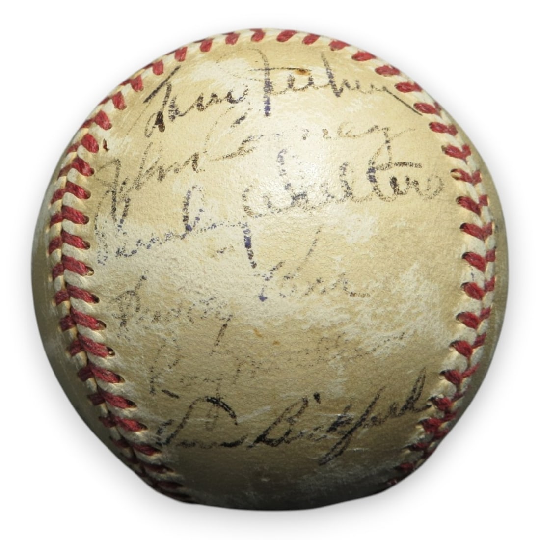Boston Braves team signed baseball with 22 autographs 1951 GAI: Boston Braves team signed baseball with 22 autographs 1951 GAI Original 1951 Boston Braves autographed baseball featuring 22 signatures on a Spalding Official National League Baseball with Ford C. Fri
