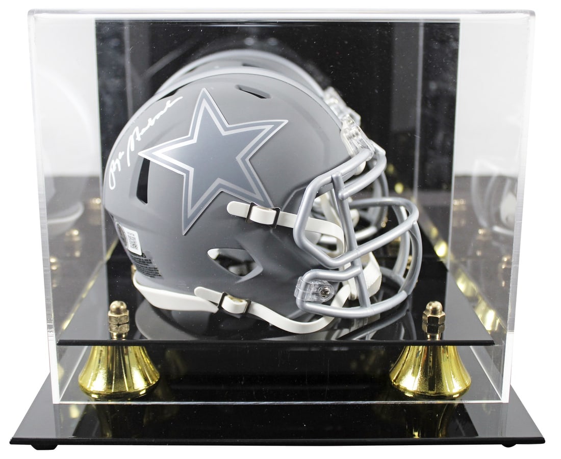 Roger Staubach autographed Dallas Cowboys slate mini helmet with Beckett case (1 of 3)