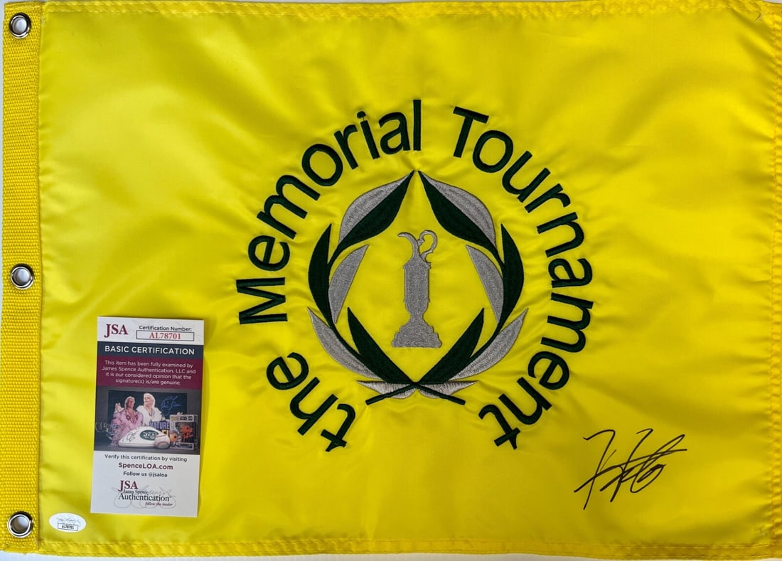 Hideki Matsuyama Signed The Memorial Tournament Flag JSA Authenticated: Hideki Matsuyama Signed The Memorial Tournament Flag JSA Authenticated Celebrate your love for golf with this authentic Hideki Matsuyama signed pin flag from The Memorial Tournament. This official tou