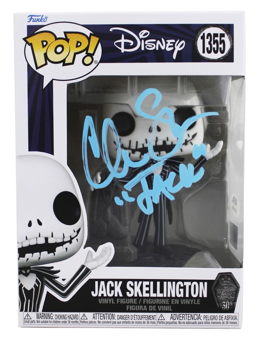Chris Sarandon Autographed Jack Skellington Funko Pop 1355 PSA Authenticated: Chris Sarandon Autographed Jack Skellington Funko Pop 1355 PSA Authenticated This is an original Funko Pop Vinyl Figure #1355 featuring Jack Skellington from The Nightmare Before Christmas. The figure