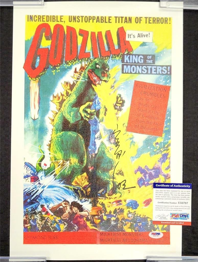 Akira Takarada Autographed Godzilla Canvas Photograph 11x17 Inch PSA DNA Certified (1 of 2)