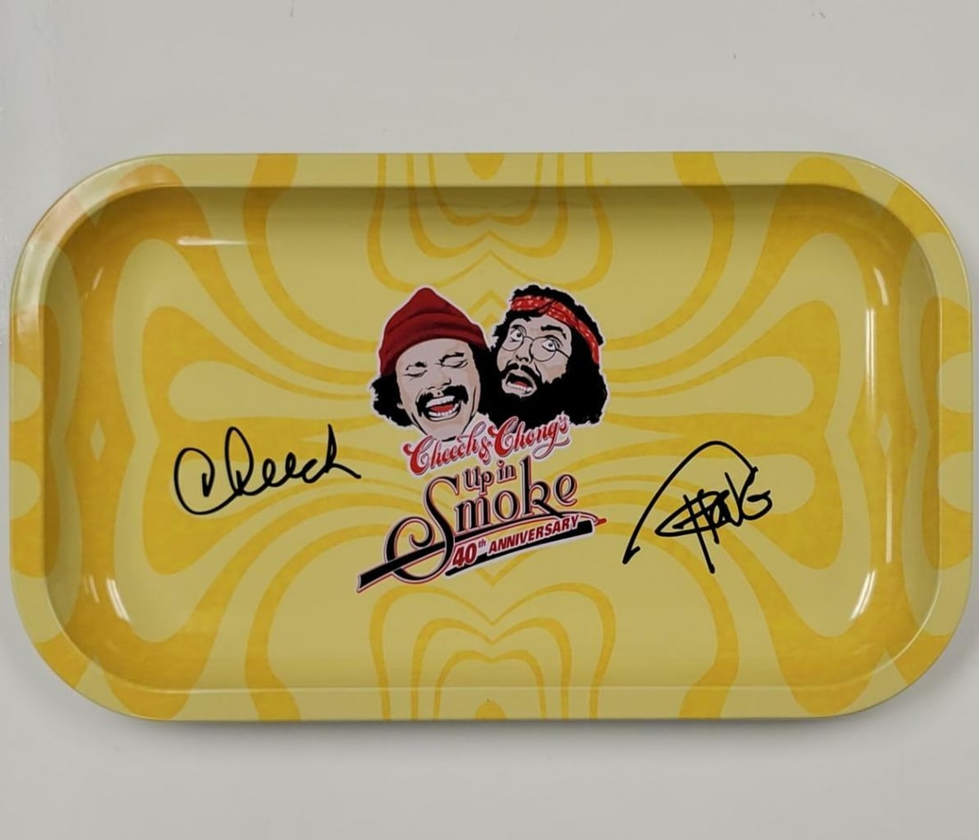 Cheech and Chong autographed Up in Smoke 6x10 rolling tray Beckett authenticated (1 of 2)