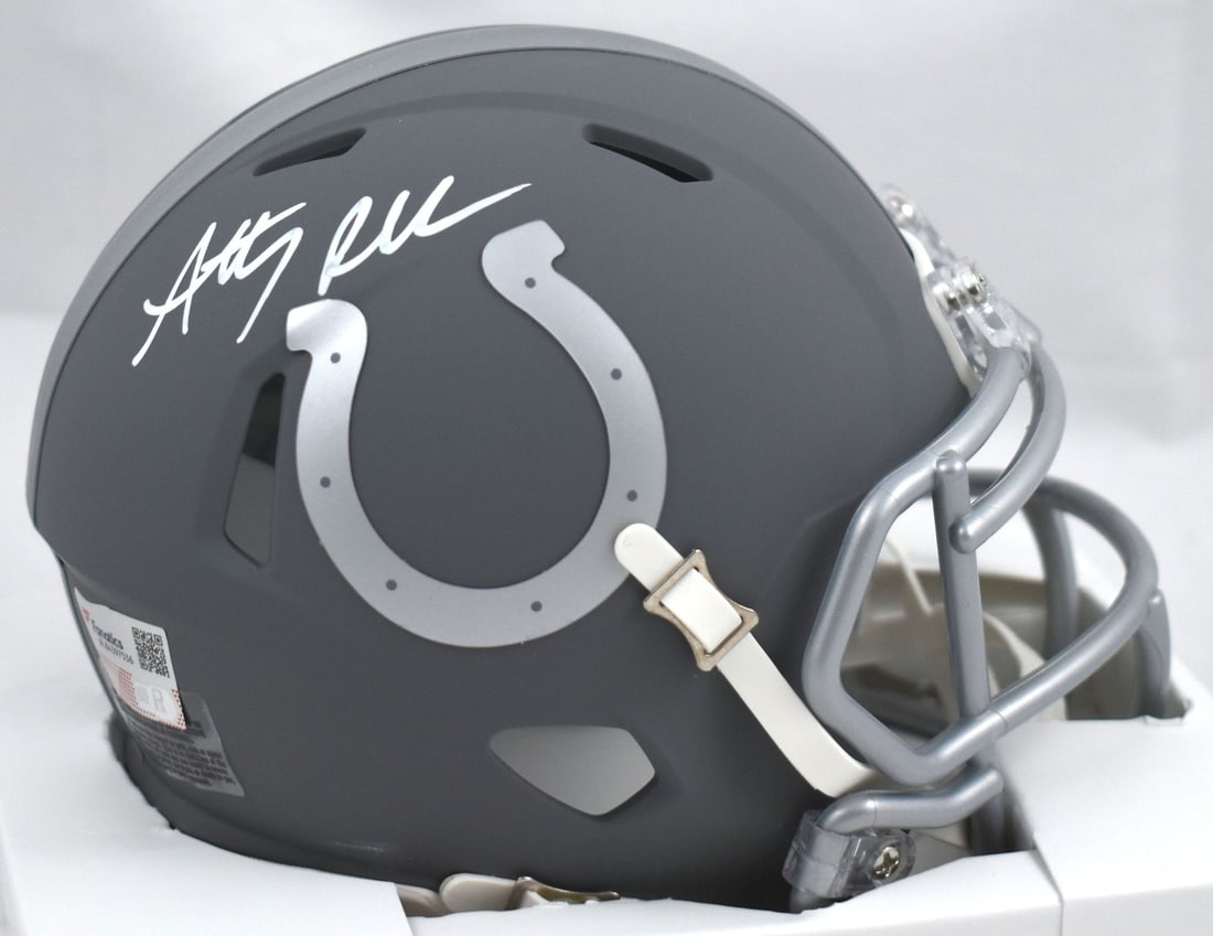 Signed Indianapolis Colts Slate Speed Mini Helmet Anthony Richardson Fanatics: Signed Indianapolis Colts Slate Speed Mini Helmet Anthony Richardson Fanatics This is an original autographed Indianapolis Colts slate speed mini helmet signed by Anthony Richardson. It is a football 