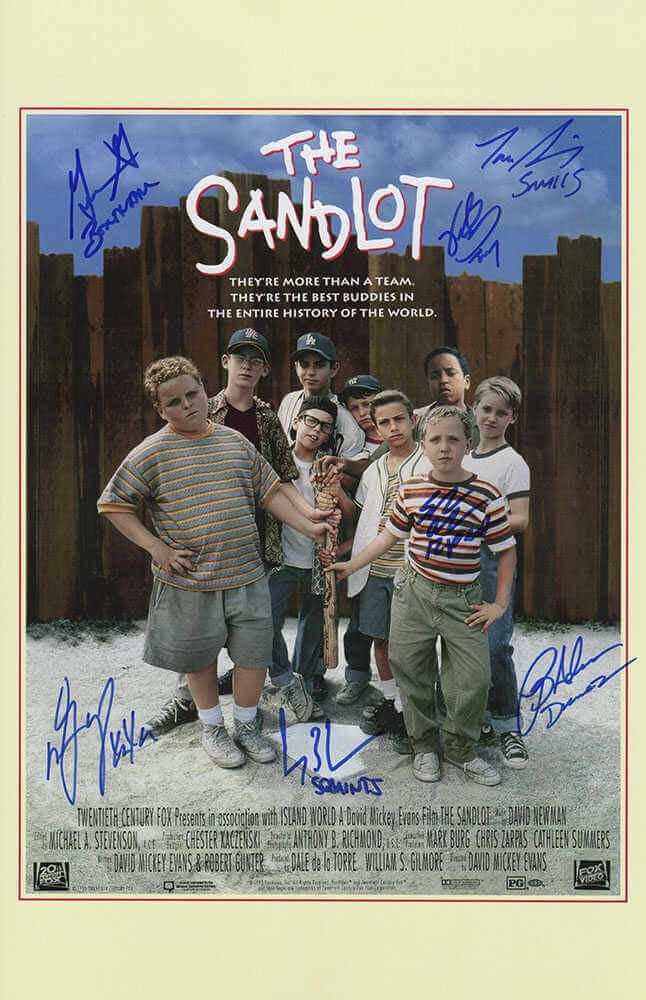 11x17 The Sandlot movie poster signed by 7 cast members with character names (1 of 1)