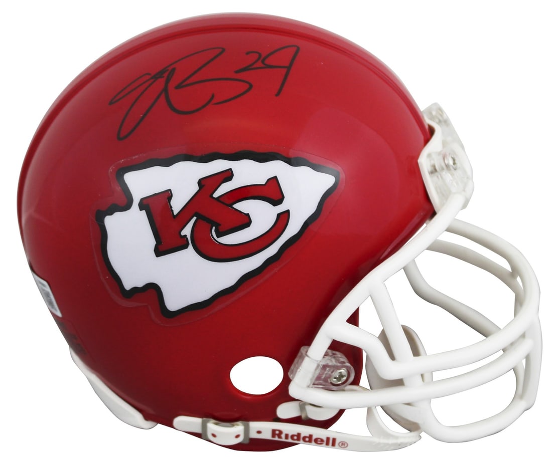 Eric Berry signed Kansas City Chiefs VSR4 mini helmet Beckett witnessed: Eric Berry signed Kansas City Chiefs VSR4 mini helmet Beckett witnessed Authentic signed VSR4 mini helmet personally autographed by Eric Berry of the Kansas City Chiefs. This original collectible is