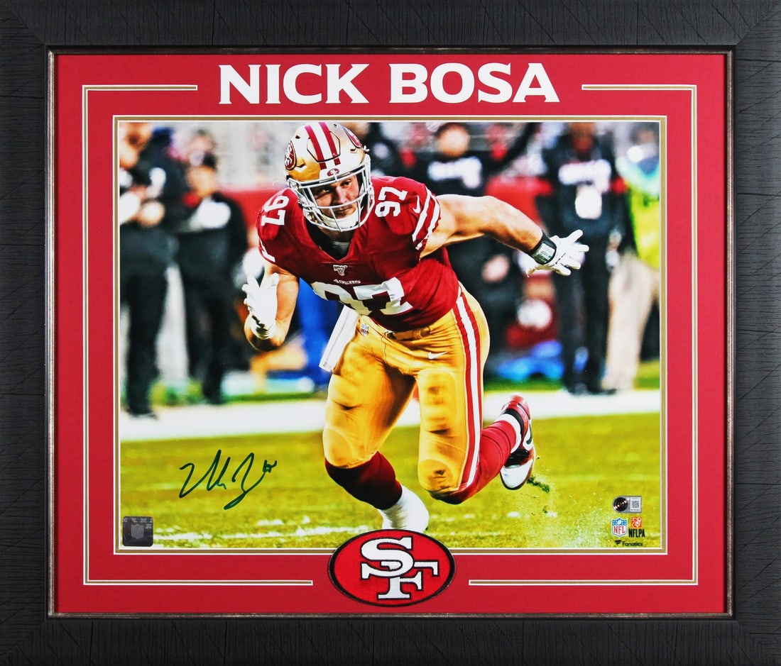 Nick Bosa signed 16x20 framed 49ers photo Beckett BAS witnessed (1 of 2)