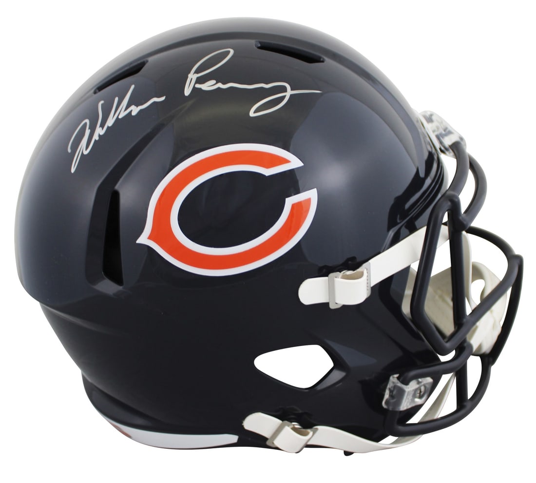 William Perry Signed Chicago Bears Full Size Speed Helmet BAS Authenticated: William Perry Signed Chicago Bears Full Size Speed Helmet BAS Authenticated This authentic, full-size Speed Replica helmet is personally signed by William Perry, renowned player of the Chicago Bears. 