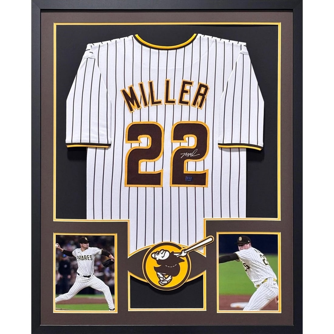 San Diego Padres Mason Miller Signed Framed Jersey with Prova COA (1 of 2)