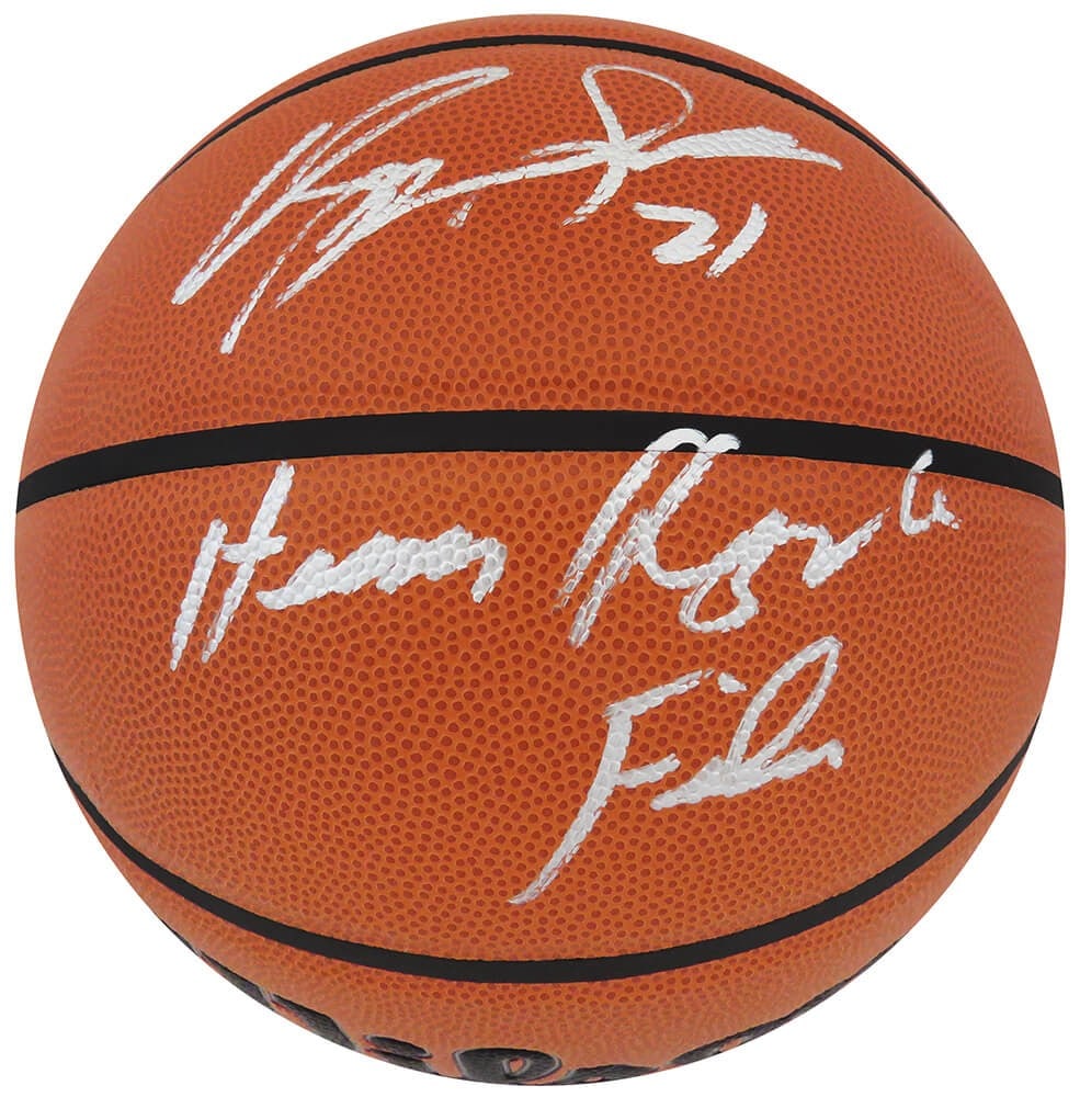 Dominique Wilkins Signed Wilson NBA Basketball Human Highlight Film SS COA (1 of 1)