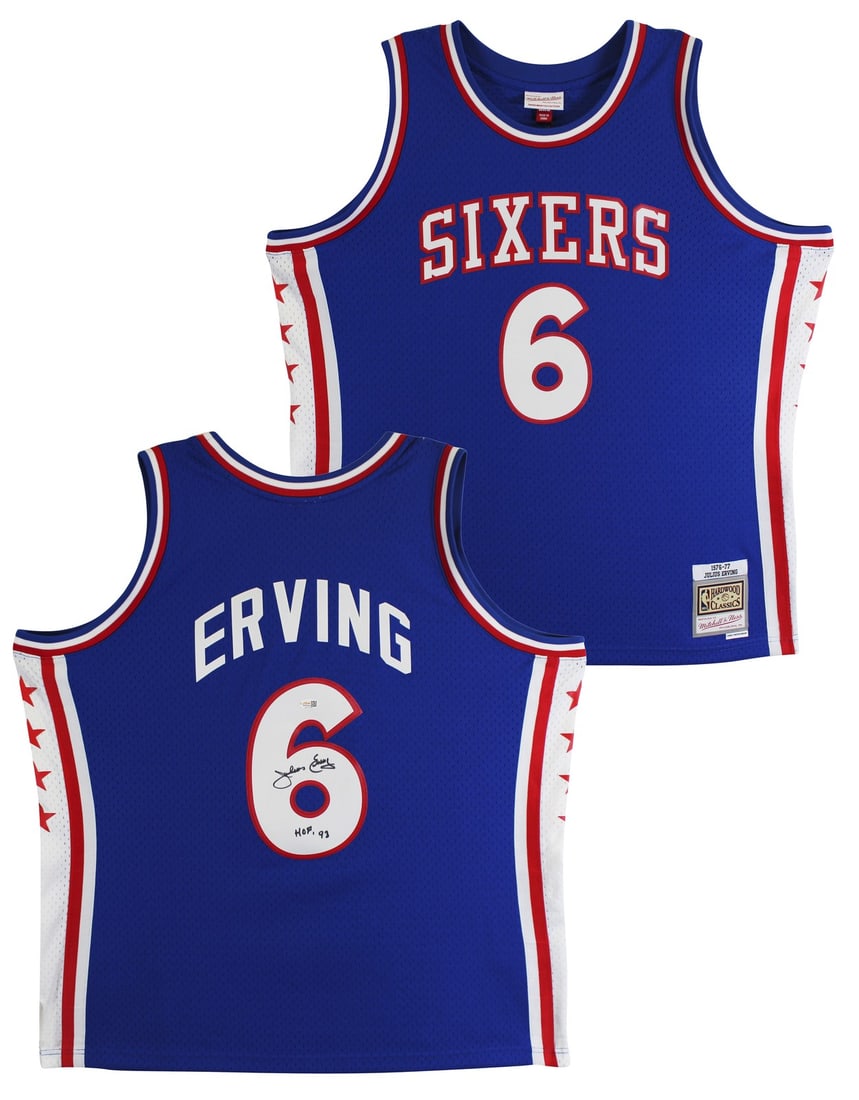 JSA Authenticated Julius Dr J Erving 76ers Blue Swingman Jersey HOF 93 (1 of 6)