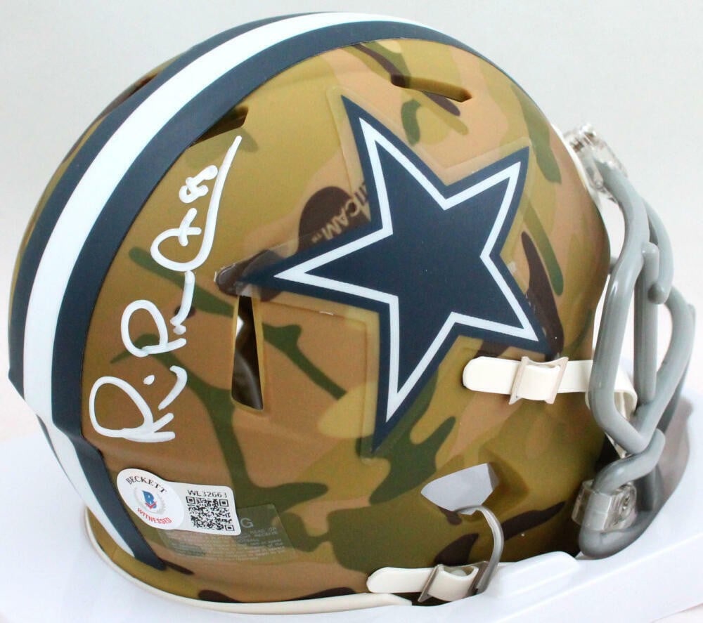 Beckett Authenticated Michael Irvin Dallas Cowboys Camo Mini Helmet (1 of 6)