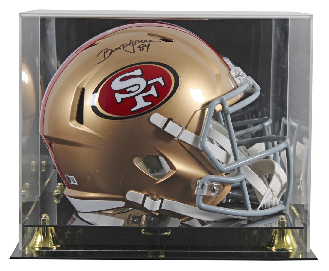Brent Jones Signed 49ers Full Size Speed Helmet with BAS Authentication: Brent Jones Signed 49ers Full Size Speed Helmet with BAS Authentication This authentic autographed Riddell Full Size Speed Replica Helmet has been personally signed by Brent Jones, a celebrated player