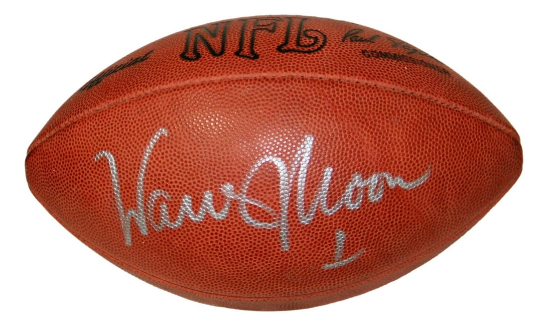 Warren Moon Signed NFL Leather Game Football Houston Oilers JSA Authenticated: Warren Moon Signed NFL Leather Game Football Houston Oilers JSA Authenticated This is an official NFL leather game football autographed by Hall of Famer Warren Moon, who played for the Houston Oilers.