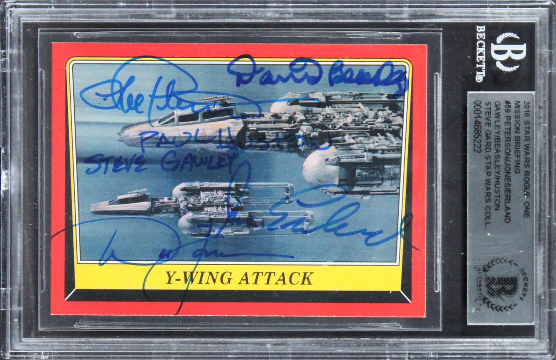 Beckett Authenticated 2016 Star Wars ROMB 59 Card Signed by Paul Huston and 5 (1 of 2)