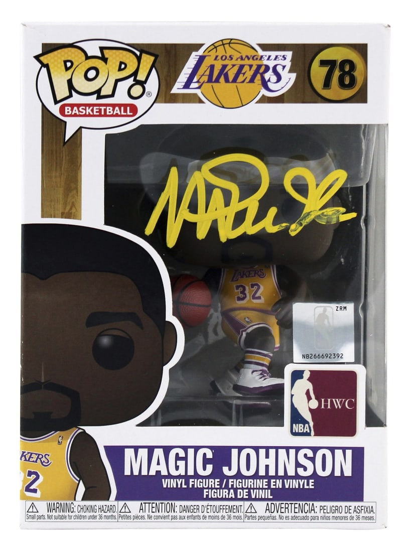 Magic Johnson Signed Lakers NBA HWC #78 Funko Pop BAS Authenticated: Magic Johnson Signed Lakers NBA HWC #78 Funko Pop BAS Authenticated Celebrate the legacy of Magic Johnson with this autographed NBA Hardwood Classic #78 Funko Pop Vinyl Figure. Personally signed by th