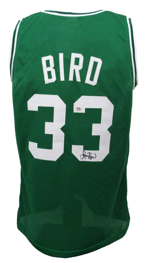 Larry Bird Signed Celtics Green Custom Jersey PSA/DNA Authentic: Larry Bird Signed Celtics Green Custom Jersey PSA/DNA Authentic This is a Larry Bird Hall of Fame signed/custom green basketball jersey from the Boston Celtics, a true collectible for any basketball f