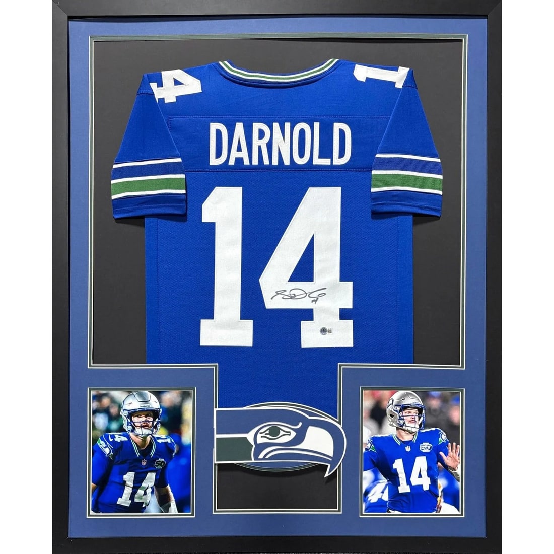 Beckett Authenticated Framed Sam Darnold Seahawks Jersey: Beckett Authenticated Framed Sam Darnold Seahawks Jersey This framed Sam Darnold Seattle Seahawks jersey features an authentic autograph and is professionally presented with attention to detail. The j