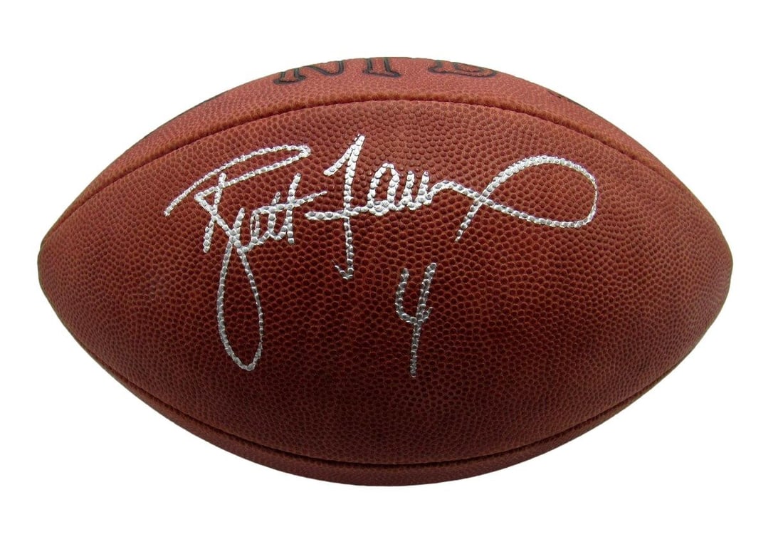 Upper Deck Authenticated Brett Favre Packers HOF Signed Wilson NFL Football: Upper Deck Authenticated Brett Favre Packers HOF Signed Wilson NFL Football Original Brett Favre Hall of Fame Green Bay Packers signed Wilson NFL football. This pre-owned game football is authenticate