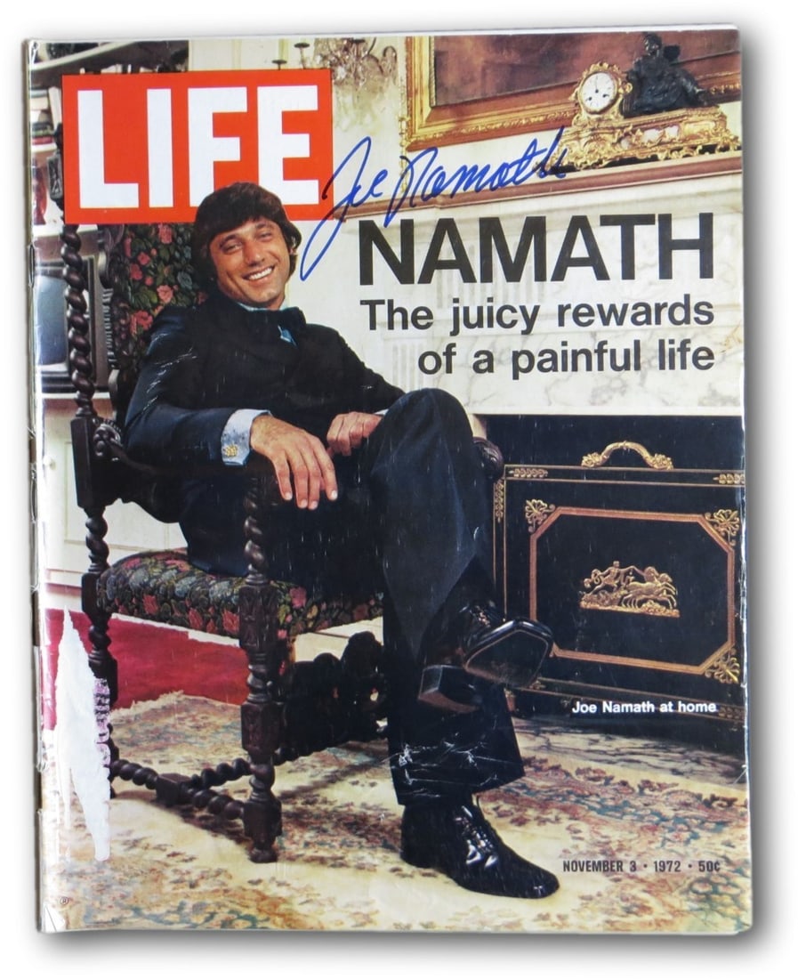 Joe Namath Autographed LIFE Magazine 11/3/72 New York Jets JSA Certified (1 of 4)