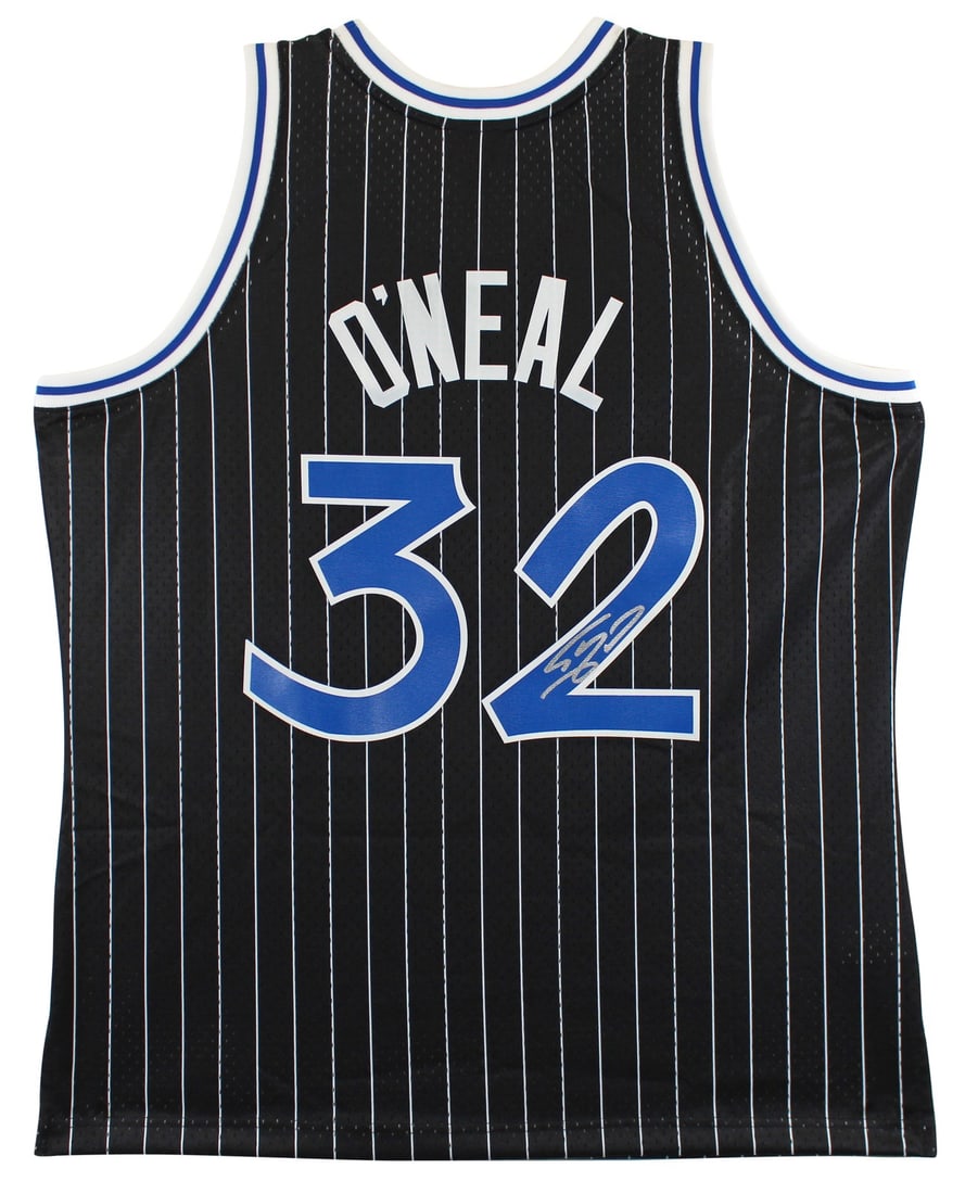 Shaquille O'Neal Autographed 1994-95 Orlando Magic Black Swingman Jersey Beckett Hologram: Shaquille O'Neal Autographed 1994-95 Orlando Magic Black Swingman Jersey Beckett Hologram This black Mitchell & Ness 1994-95 Hardwood Classics Swingman Jersey is personally signed by Shaquille O'Neal 