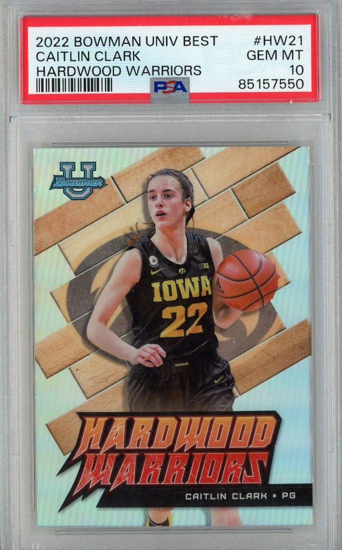 PSA 10 Caitlin Clark 2022 Bowman U Best HW21 Rookie Card (1 of 2)