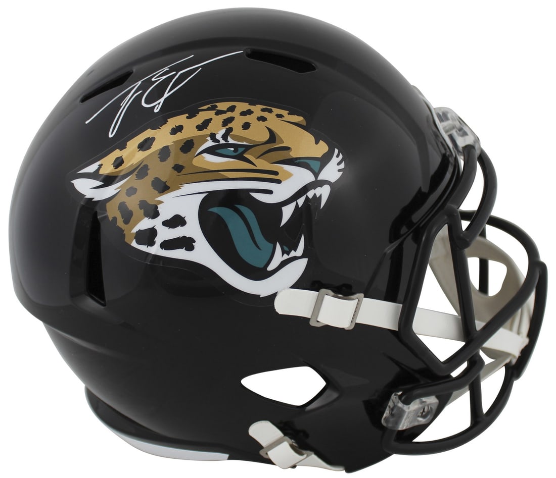 Travis Etienne Jr Signed Jacksonville Jaguars Full Size Speed Replica Helmet JSA COA (1 of 3)