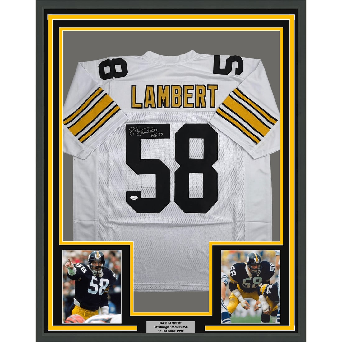 Jack Lambert autographed framed football jersey 35x39 JSA Pittsburgh Steelers (1 of 2)