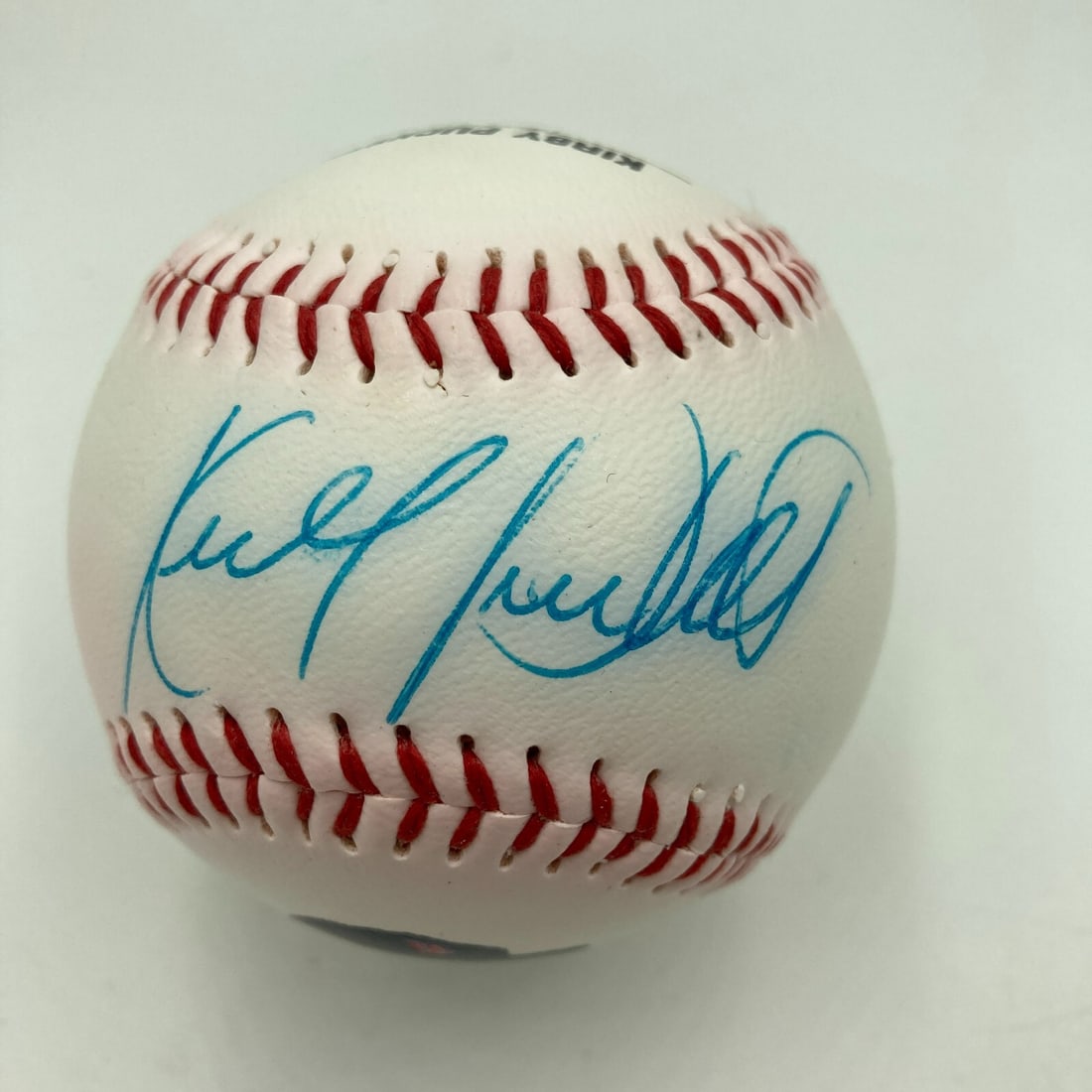 Kirby Puckett Signed Baseball with PSA DNA Authentication: Kirby Puckett Signed Baseball with PSA DNA Authentication This is an original baseball featuring a vintage photo of Hall of Famer Kirby Puckett, signed by Puckett himself. The ball comes with a Profes