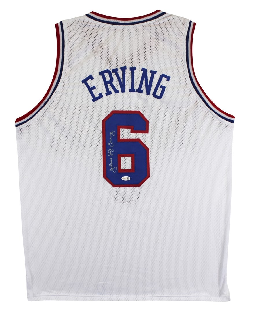 JSA Witness Julius Dr J Erving Signed Philadelphia 76ers White Jersey (1 of 3)