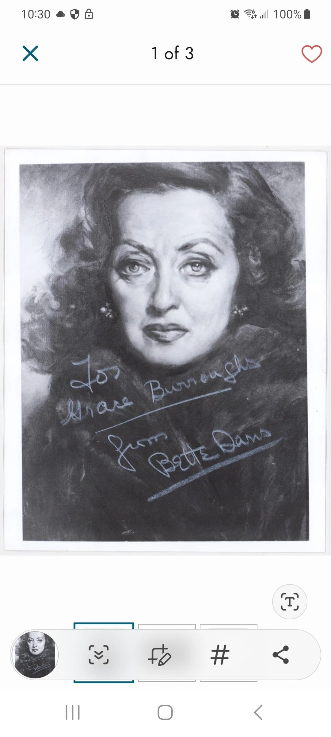 Autographed Bette Davis Inscribed Photo Beckett Authenticated (1 of 3)