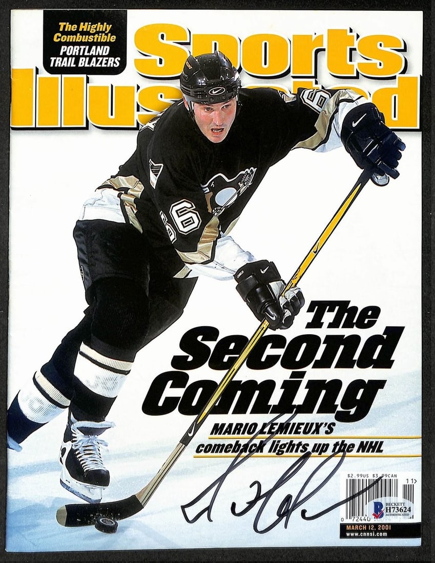 Mario Lemieux autographed 2001 Sports Illustrated Penguins photo BAS 212145 (1 of 3)