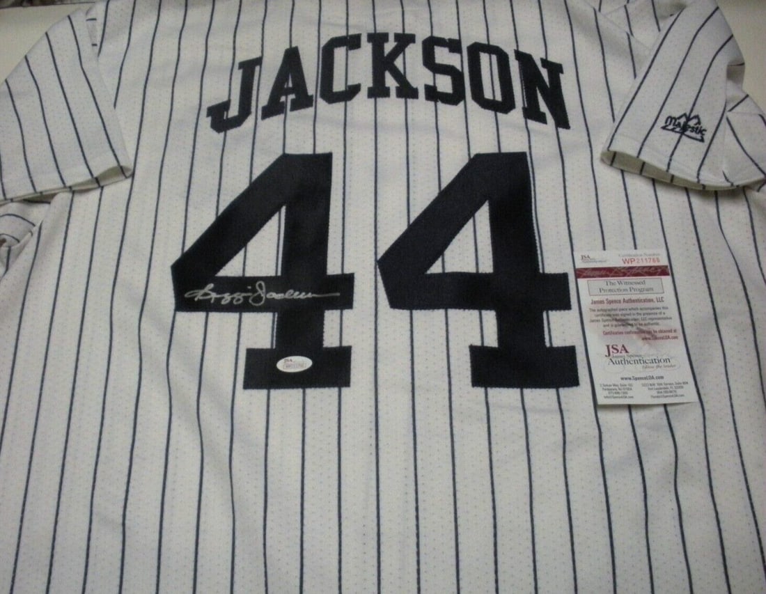 Majestic New York Yankees Jersey Signed by Reggie Jackson with JSA COA (1 of 2)