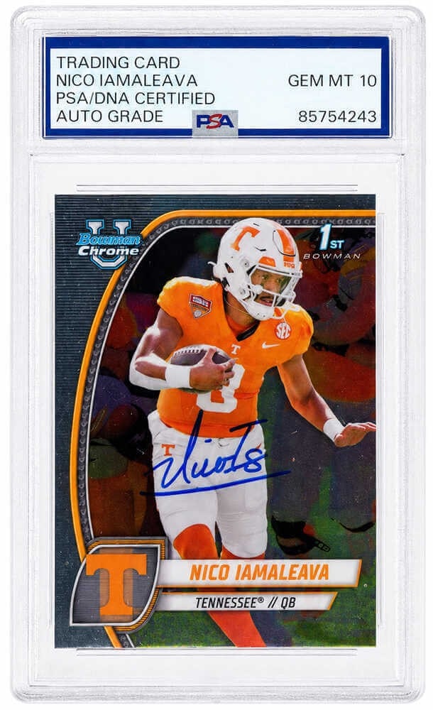 PSA Auto 10 Nico Iamaleava 2024 Bowman Chrome 1st Bowman Card 139 (1 of 2)