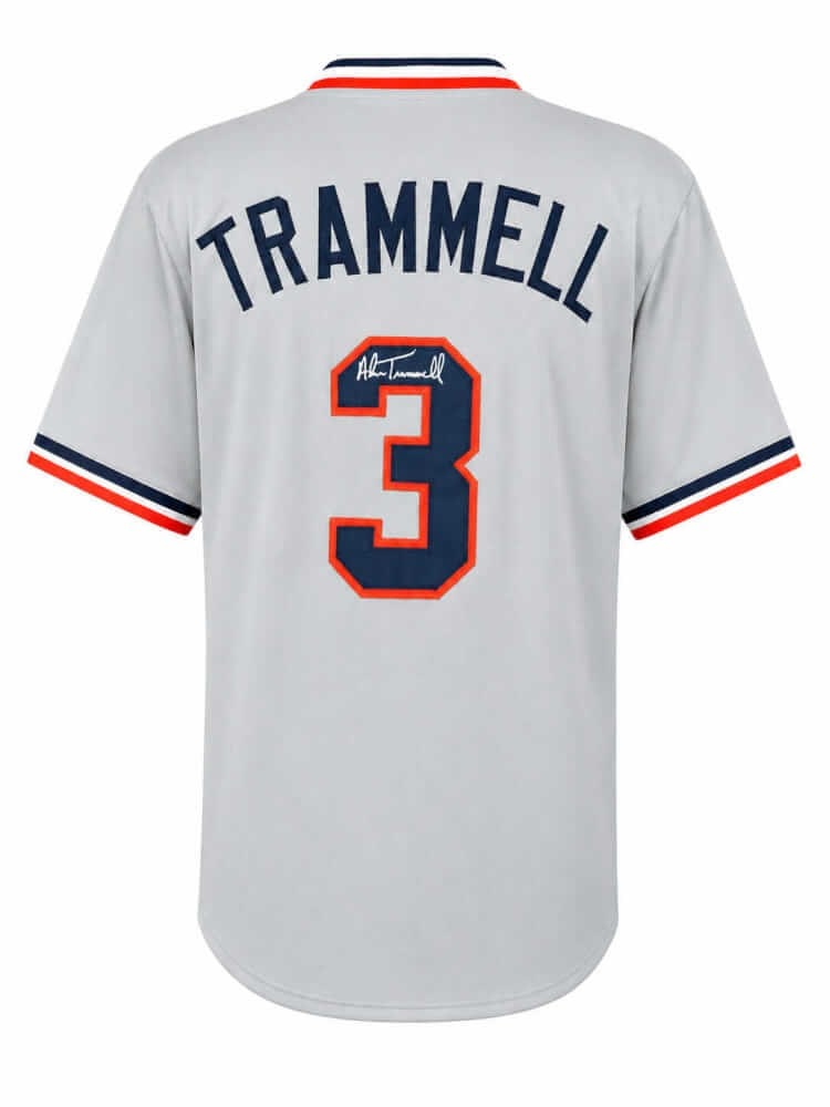 Grey Custom Baseball Jersey Signed by Alan Trammell Detroit Tigers COA (1 of 2)