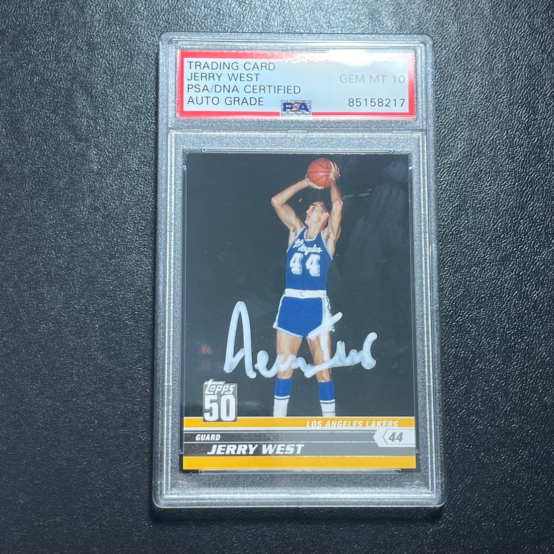 2008 Topps #48 Jerry West Signed Card AUTO 10 PSA Slabbed Lakers: 2008 Topps #48 Jerry West Signed Card AUTO 10 PSA Slabbed Lakers This is a 2008 Topps #48 Jerry West signed card featuring the legendary Lakers player. The autograph has been authenticated and graded 