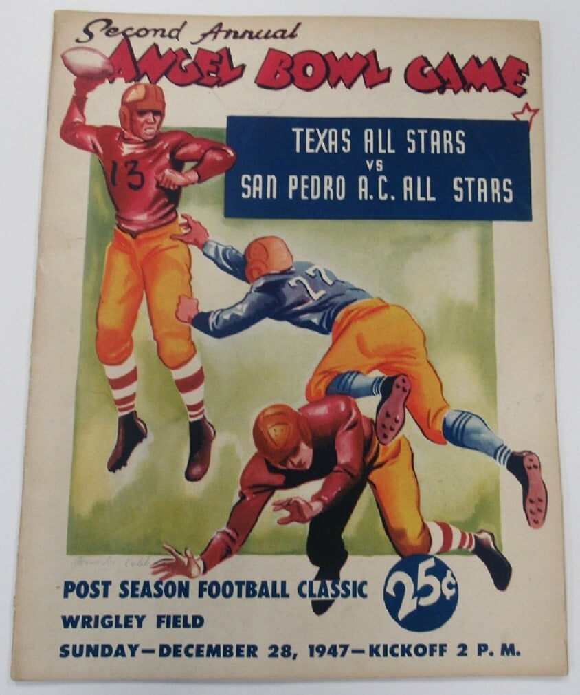 1947 Football Angel Bowl Program Texas All Stars vs San Pedro Wrigley Field (1 of 3)
