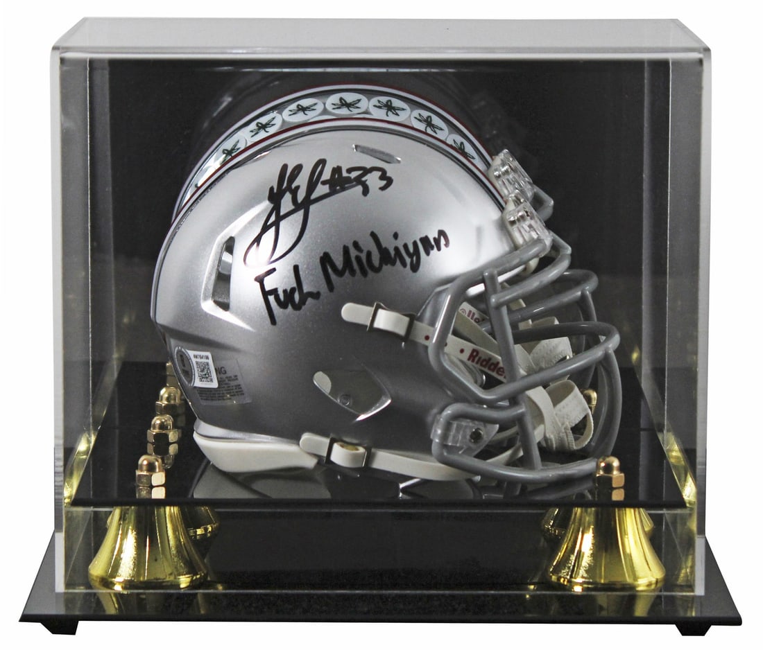 Jack Sawyer signed Ohio State speed mini helmet with BAS case (1 of 3)