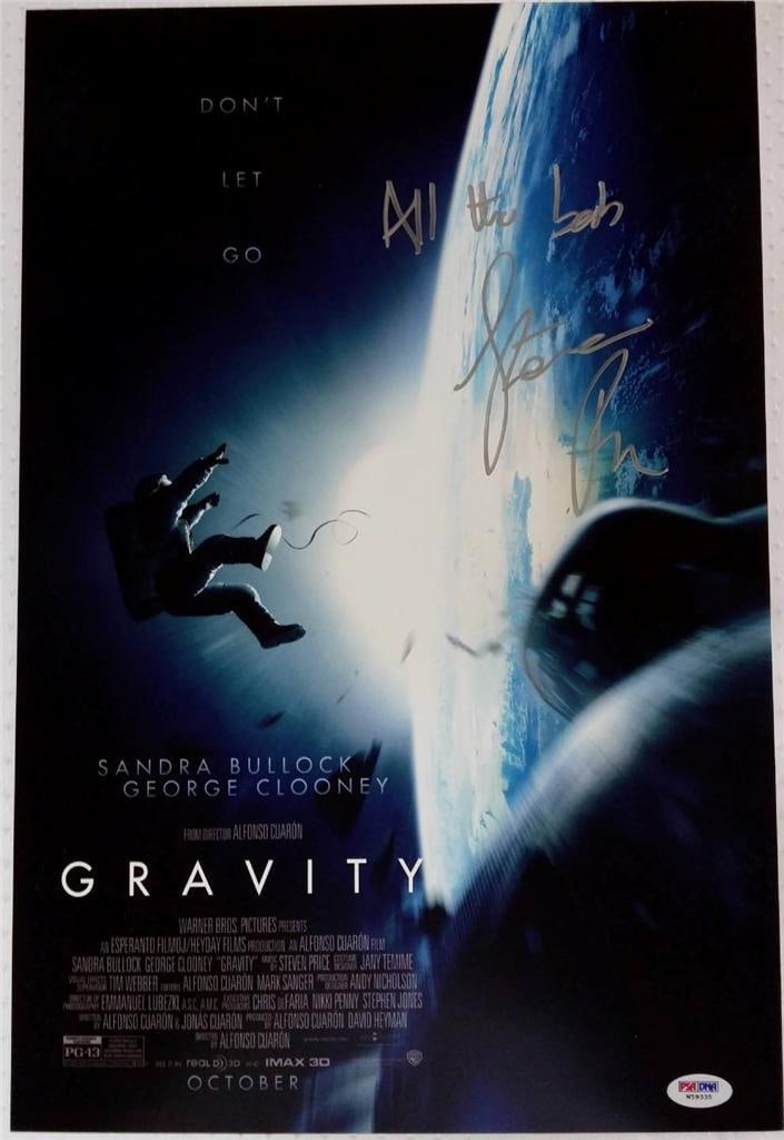 Steven Price Autographed 12x18 Gravity Film Photo With PSA Authentication: Steven Price Autographed 12x18 Gravity Film Photo With PSA Authentication This original 12x18 photograph from the motion picture Gravity is hand-signed by composer Steven Price. The item has been auth