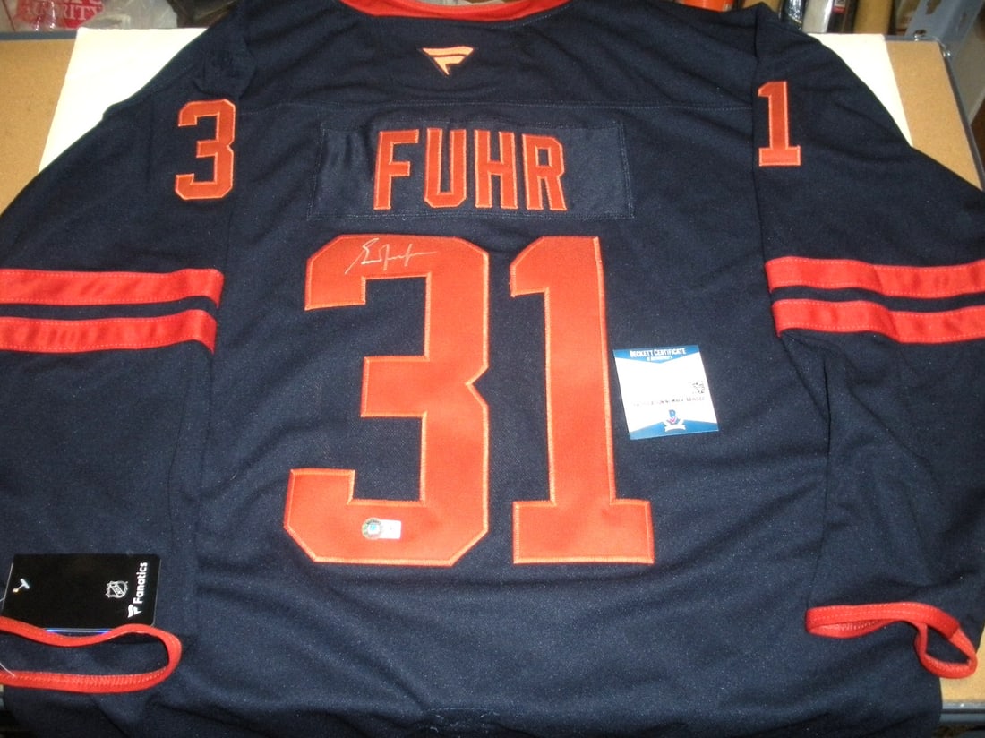 Signed Fanatics Edmonton Oilers Grant Fuhr Hockey Jersey Beckett COA: Signed Fanatics Edmonton Oilers Grant Fuhr Hockey Jersey Beckett COA This is an official licensed Edmonton Oilers jersey signed by Grant Fuhr. The jersey comes with Beckett/COA authentication and is a