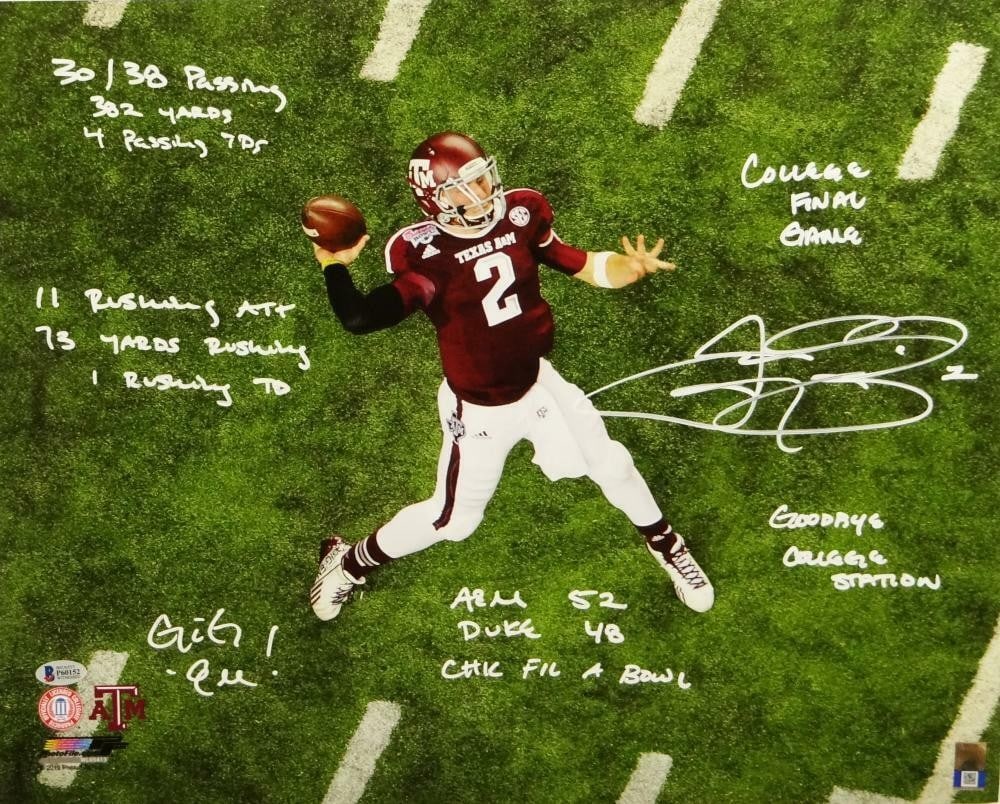 16x20 Signed Inscribed Johnny Manziel Texas A&M Photo Beckett Auth (1 of 10)