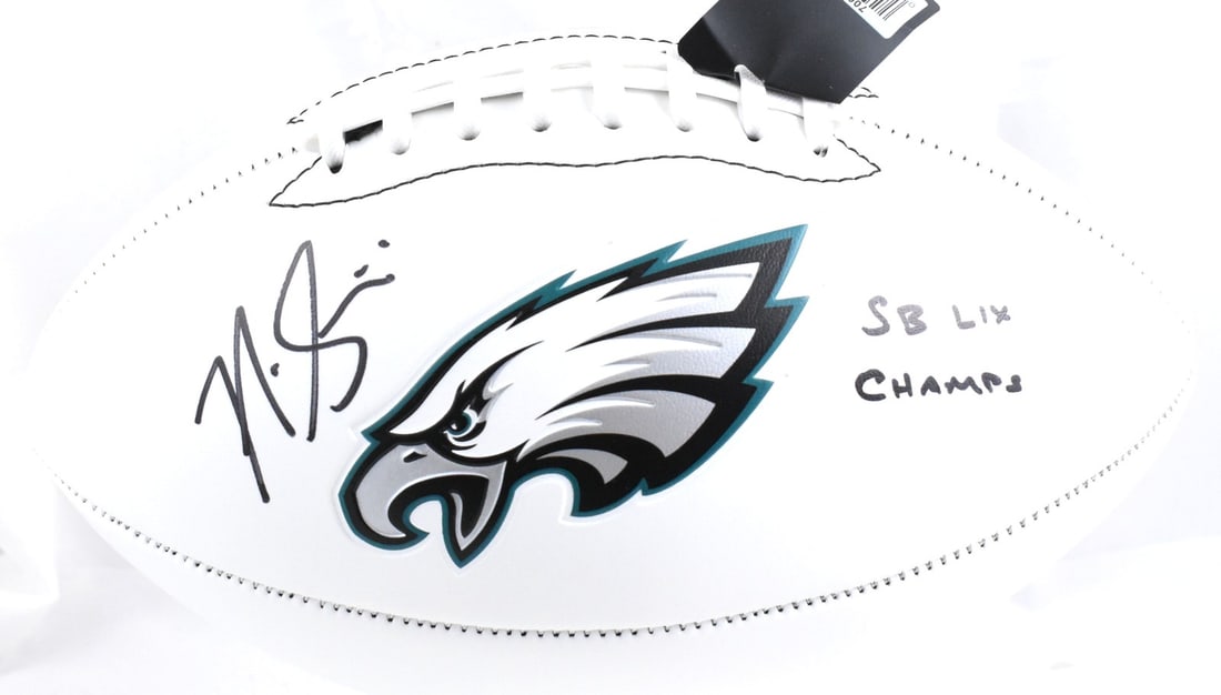 Nick Sirianni Autographed Eagles Football Beckett Holo: Nick Sirianni Autographed Eagles Football Beckett Holo This is a Philadelphia Eagles logo football signed by Nick Sirianni. The item is an original piece associated with the team and commemorates thei