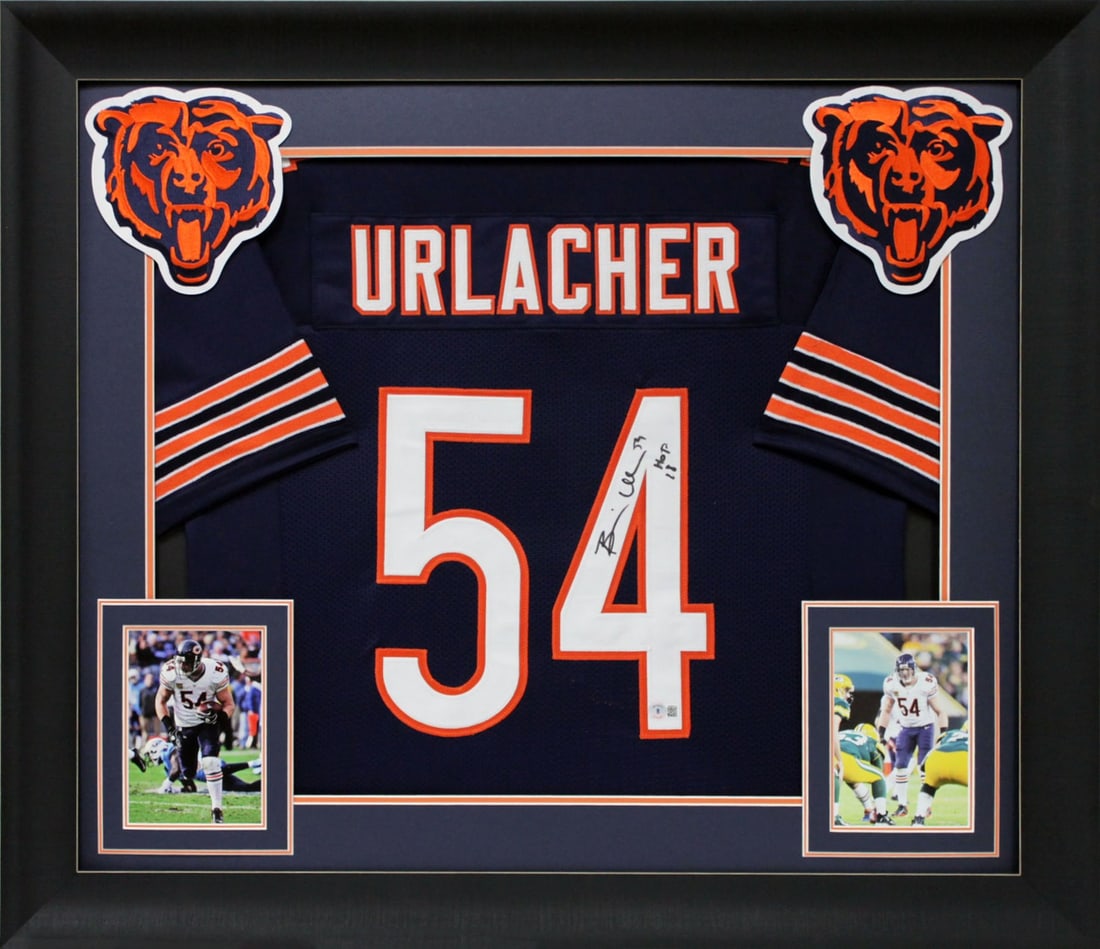 Framed Brian Urlacher Signed Chicago Bears Jersey HOF 18 Beckett (1 of 1)