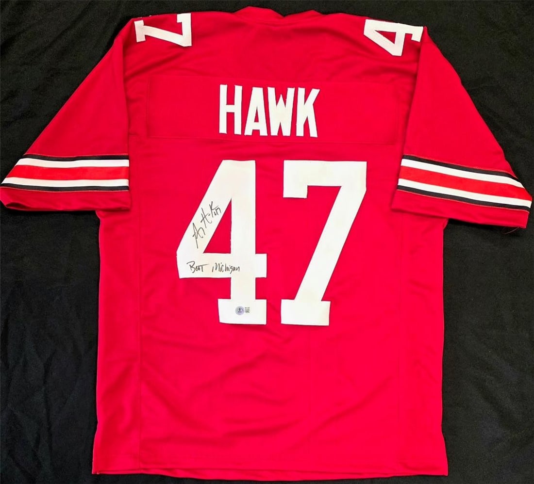 Beckett BAS AJ Hawk Ohio State Buckeyes Signed Beat Michigan Jersey (1 of 5)
