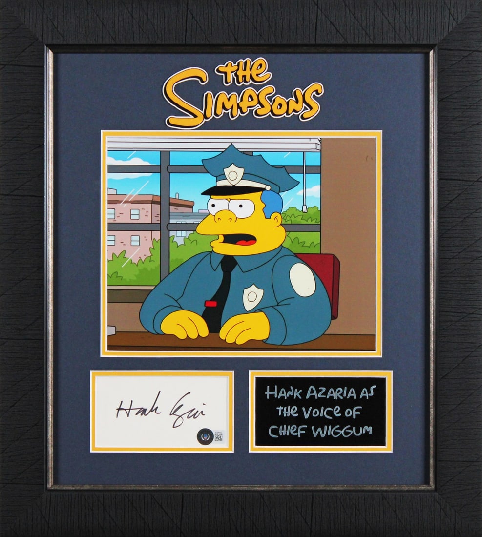 Framed 3x5 Hank Azaria signed index card Beckett authenticated (1 of 2)