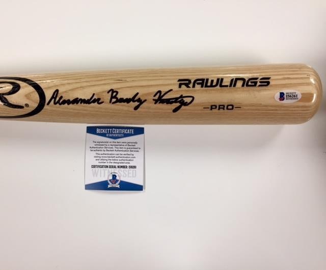 Signed Alex Verdugo Baseball Bat with Beckett BAS COA (1 of 3)