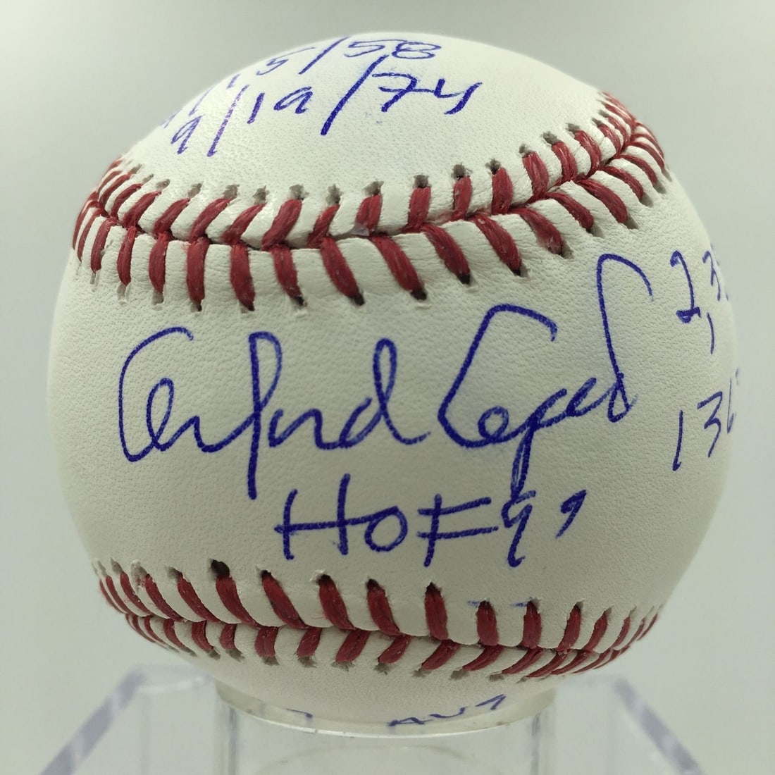 Authenticated Orlando Cepeda autographed MLB stat baseball with inscription (1 of 6)