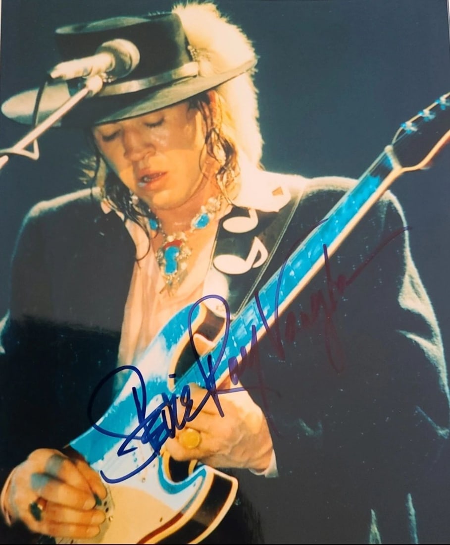 Autographed 8x10 Color Photo of Stevie Ray Vaughan Todd Mueller LOA (1 of 4)